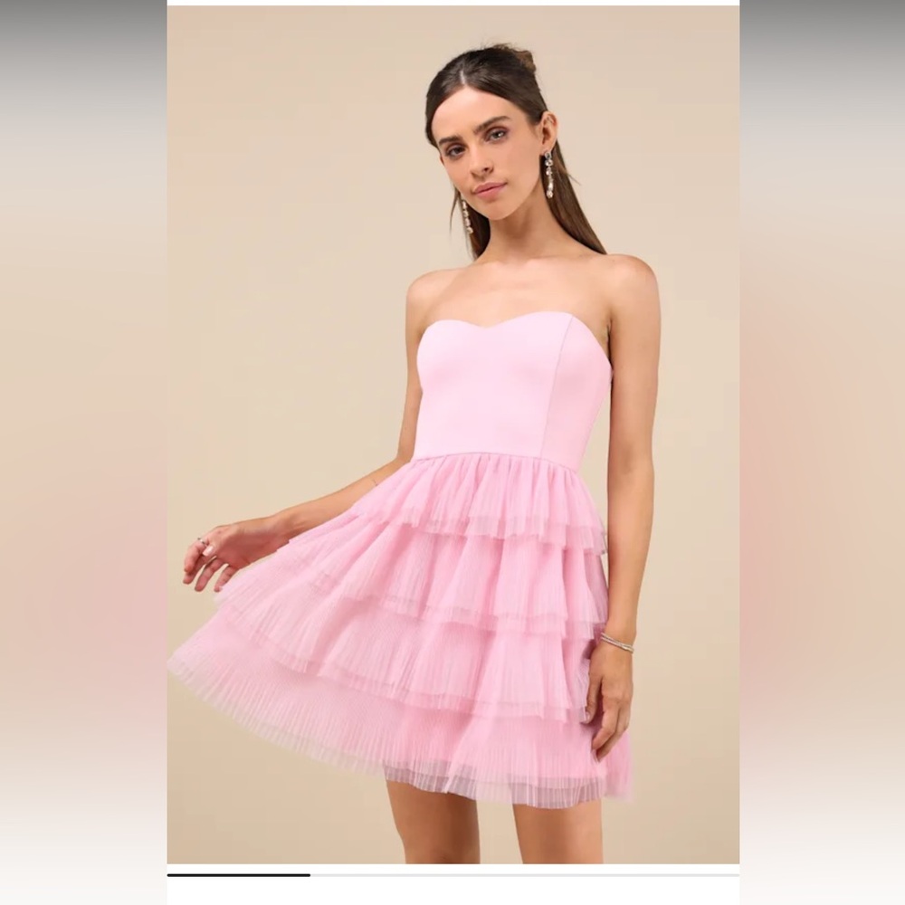 Pink Layered Mini Dress